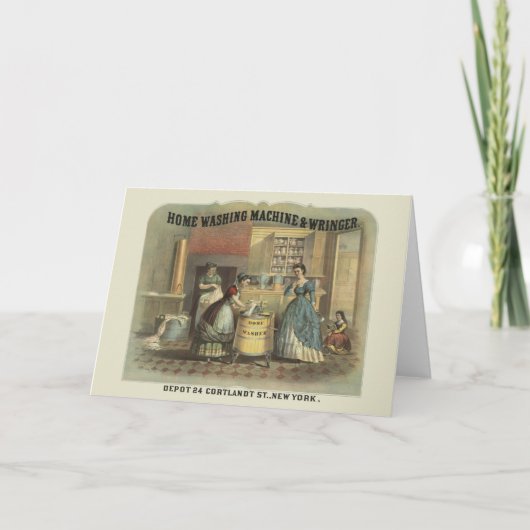Vintage-Werbung für Zuhause-Waschmaschine und Wrin Karte (Vorderseite)