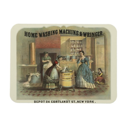 Vintage-Werbung für Zuhause-Waschmaschine und Wrin Magnet (Horizontal)