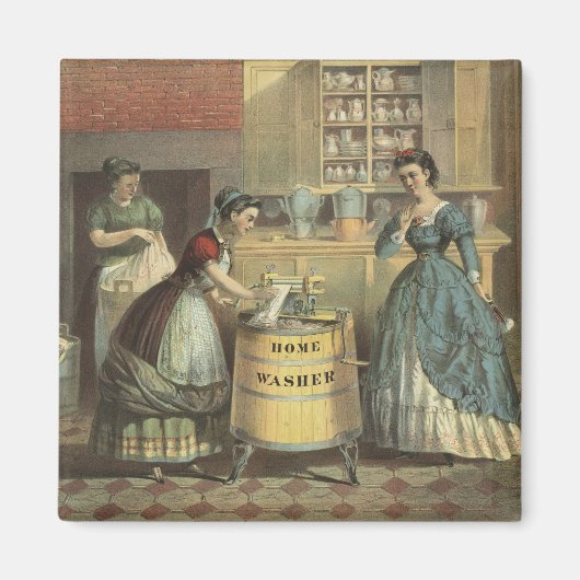 Vintage-Werbung für Zuhause-Waschmaschine und Wrin Magnet (Vorne)