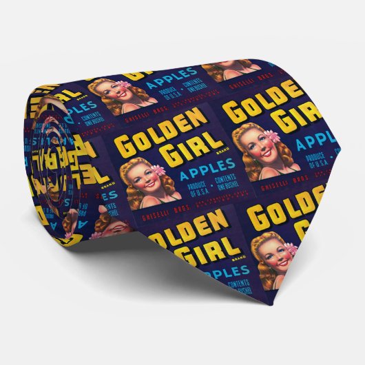 Vintage Werbung goldenes Mädchen Krawatte (Gerollt)