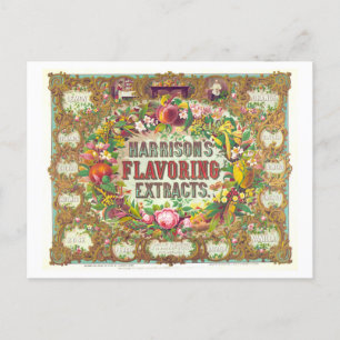 Vintage-Werbung Harrison's Flavoring Extract Postkarte