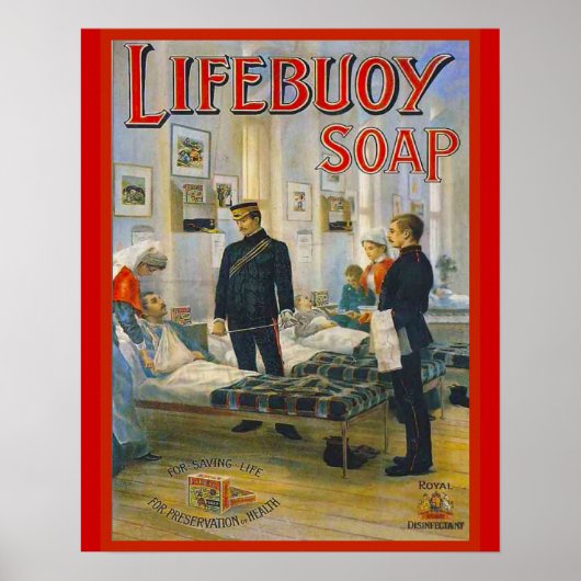 Vintage Werbung, Lifebuoy-Seife Poster (Vorne)