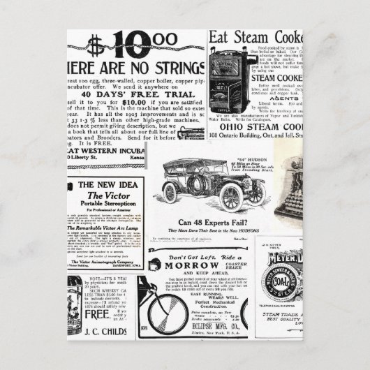 Vintage Werbung Postkarte (Vorderseite)