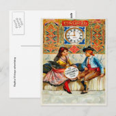 Vintage Werbung, Reiseplakat, Madrid Postkarte (Vorne/Hinten)