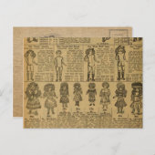 Vintage Werbungs-Zeitung spielt Puppen Postkarte (Vorne/Hinten)