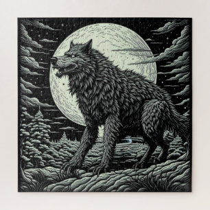 Vintage Werewolf Kunst und Kultur Puzzle