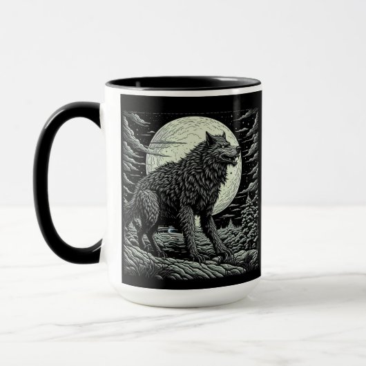 Vintage Werewolf Kunst und Kultur Tasse (Links)