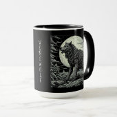 Vintage Werewolf Kunst und Kultur Tasse (VorderseiteRechts)