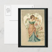 Vintage Werte Feiertagspostkarte (Vorne/Hinten)
