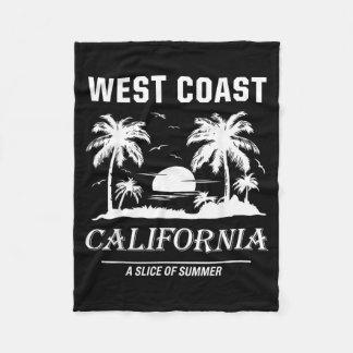 Vintage West Coast Kalifornien Strand Sommer Grafi Fleecedecke