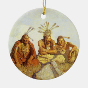 Vintage West, Guardians War or Peace von NC Wyeth Keramikornament