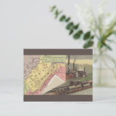 Vintage West Virginia Map Postkarte (Stehend Vorderseite)