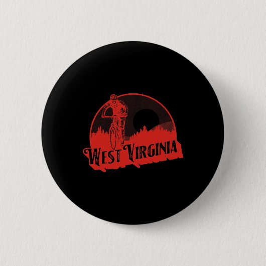 Vintage West Virginia Mountainbiker Achtziger Biki Button (Vorderseite)