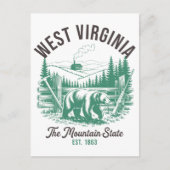 Vintage West Virginia The Mountain State Bear Postkarte (Vorderseite)