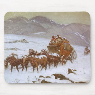 Vintage West, Why the Mail Was Late by Berninghaus Mousepad