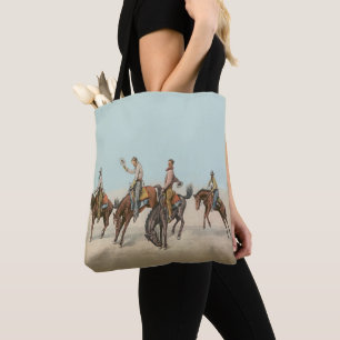 Vintage Western 4 Cowboys auf buckelnden Pferden Tasche