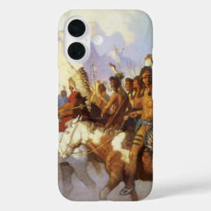 Vintage Western Art, Indianerkriegspartei von NC W iPhone 16 Hülle
