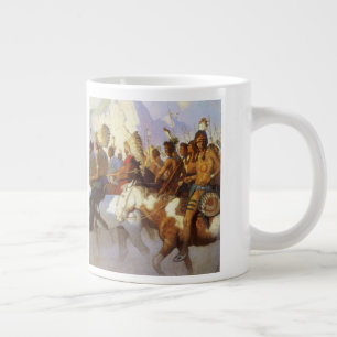 Vintage Western Art, Indianerkriegspartei von NC W Jumbo-Tasse