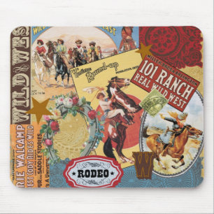 vintage Western-Collage-Mauspad Mousepad