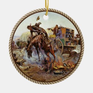 Vintage Western Cooks Ärger Keramik Ornament