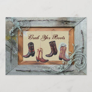 vintage Western-Country-Cowboy-Hochzeit Ankündigung