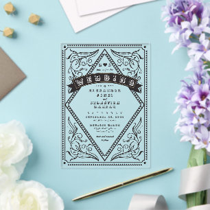 Vintage Western Country QR Code Rustikale Hochzeit Acryleinladungen