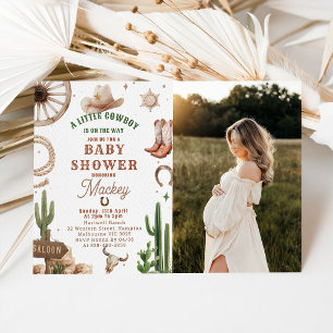 Vintage Western Cowboy Baby Shower Einladung 