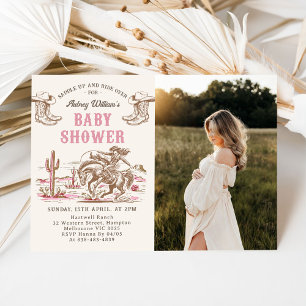 Vintage Western Cowboy-Baby-Shower-Einladung  Einladung
