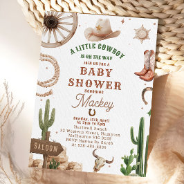 Vintage Western Cowboy Baby shower Invitation Einladung