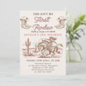 Vintage Western Cowboy Birthday Invitation  Einladung (Stehend Vorderseite)