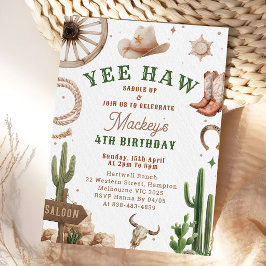 Vintage Western Cowboy Birthday Invitation Einladung