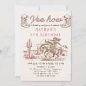Vintage Western Cowboy Birthday Invitation Einladung (Vorderseite)