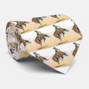 Vintage Western Cowboy Bocken Bronco Pferd Krawatt Krawatte