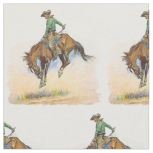 Vintage Western Cowboy Bucking Pferd Stoff