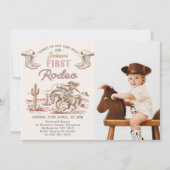 Vintage Western Cowboy First Rodeo Invitation Einladung (Vorderseite)