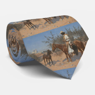 Vintage Western Cowboy Pferd und Colt Krawatte