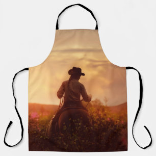 Vintage-Western-Cowboy-Porträt Schürze