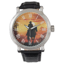 Vintage Western Cowboy Sonnenuntergang Römische He
