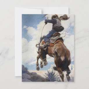 Vintage Western Cowboys, Bucking von NC Wyeth