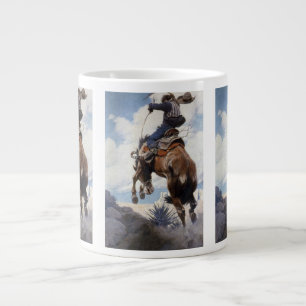 Vintage Western Cowboys, Bucking von NC Wyeth Jumbo-Tasse