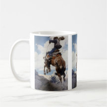 Vintage Western Cowboys, Bucking von NC Wyeth