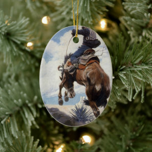 Vintage Western Cowboys, Bucking von NC Wyeth Keramikornament