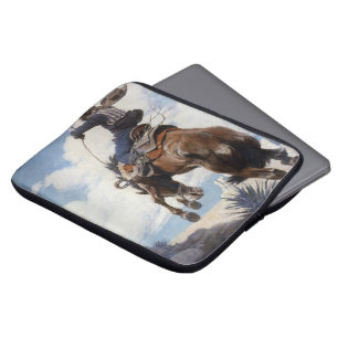 Vintage Western Cowboys, Bucking von NC Wyeth Laptopschutzhülle