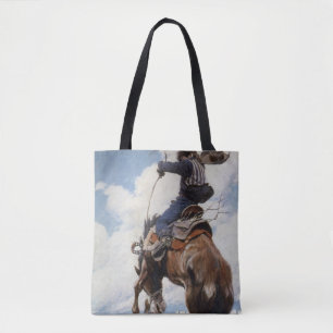 Vintage Western Cowboys, Bucking von NC Wyeth Tasche