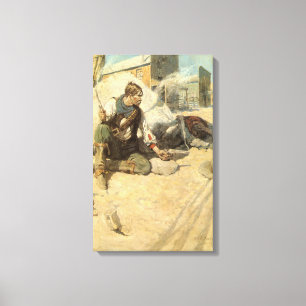 Vintage Western-Cowboys, Hopalong durch NC Wyeth Leinwanddruck
