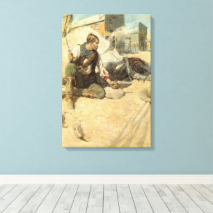 Vintage Western Cowboys, Hopalong von NC Wyeth Leinwanddruck