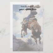 Vintage Western-Cowboys, sträubend durch NC Wyeth Briefpapier (Vorne/Hinten)