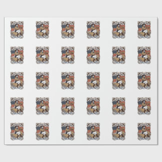 Vintage Western Cowgirl Patriotisches Shirt Design Geschenkpapier