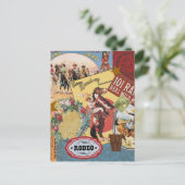 Vintage Western-Cowgirl-Postkarte Postkarte (Stehend Vorderseite)