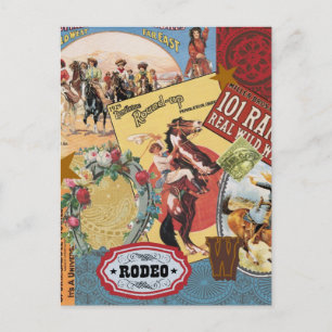 Vintage Western-Cowgirl-Postkarte Postkarte